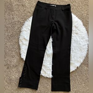 Donna Degnan Pants Button Leg Design Black Womens Size 6